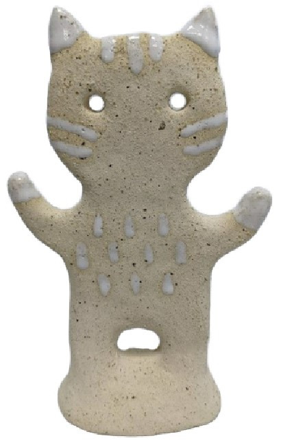 Статуэтка для хранения бижутерии «Котик» (Чепелева Е.А.) 17 см, шамот, глазурь - фото 4 - id-p214094321