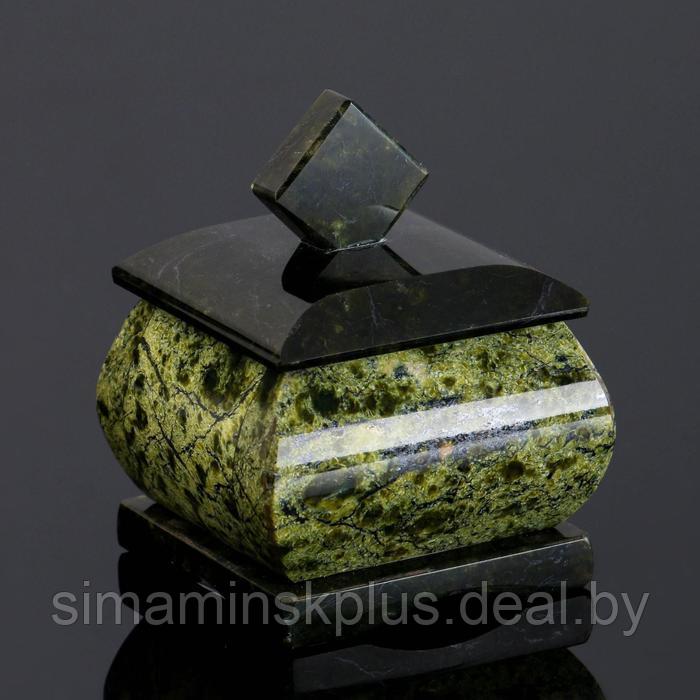 Шкатулка "Малый ларчик", 5х5х6 см, натуральный камень змеевик - фото 1 - id-p223956916