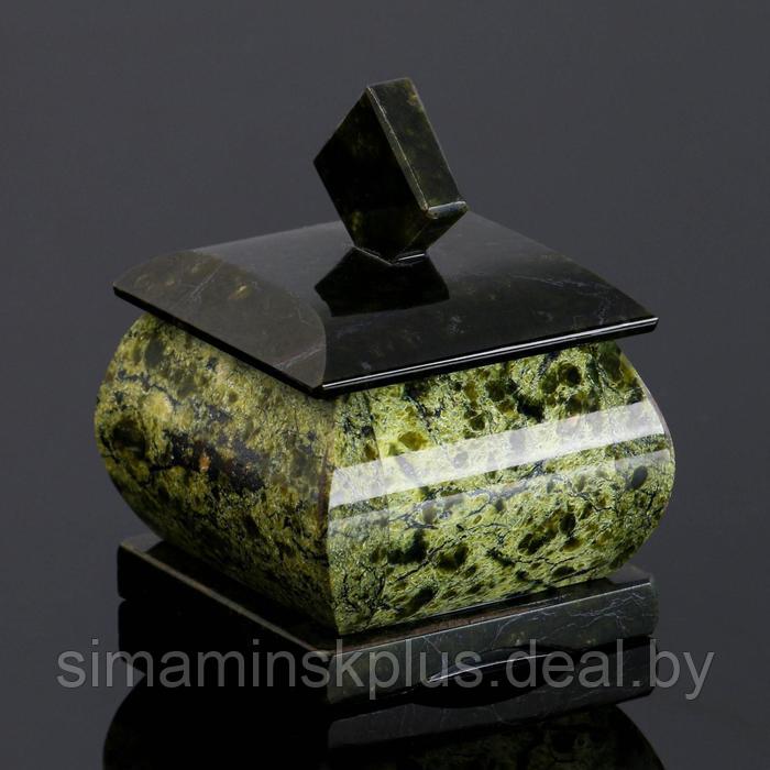 Шкатулка "Малый ларчик", 5х5х6 см, натуральный камень змеевик - фото 4 - id-p223956916
