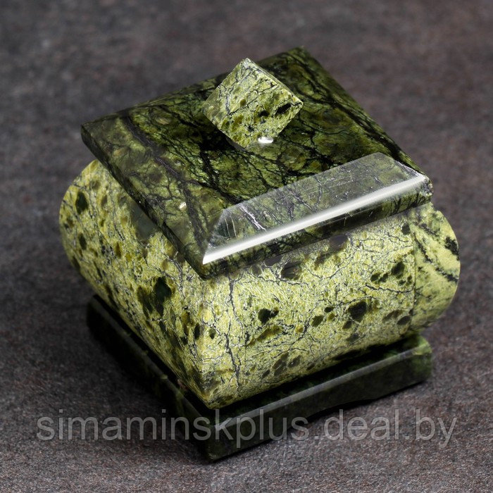 Шкатулка "Малый ларчик", 5х5х6 см, натуральный камень змеевик - фото 5 - id-p223956916