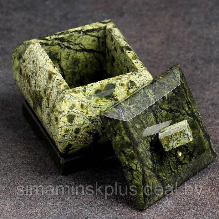 Шкатулка "Малый ларчик", 5х5х6 см, натуральный камень змеевик - фото 7 - id-p223956916