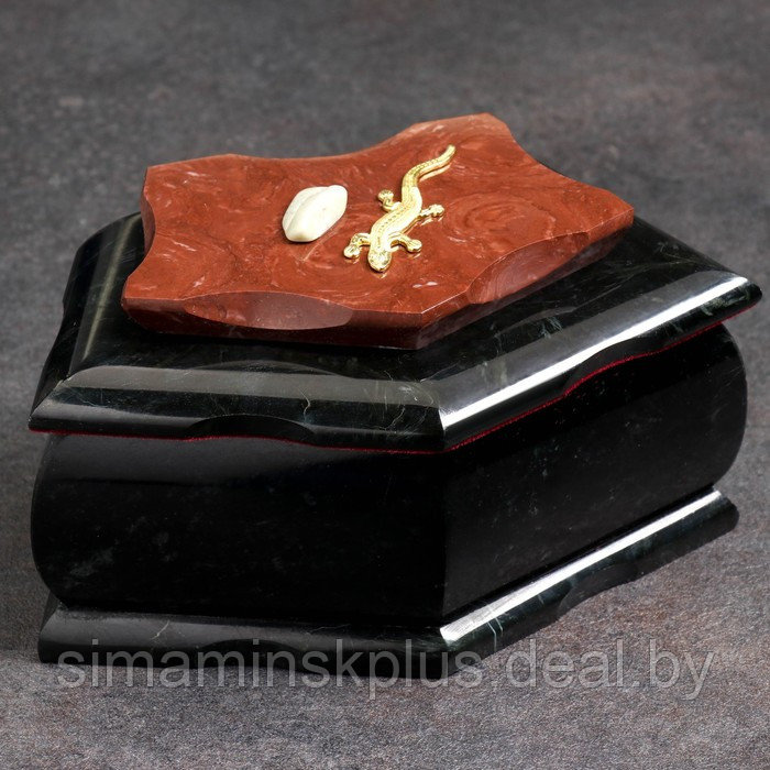 Ларец "Пятигранный" 16х9х8 см, натуральный камень, змеевик - фото 1 - id-p223956932