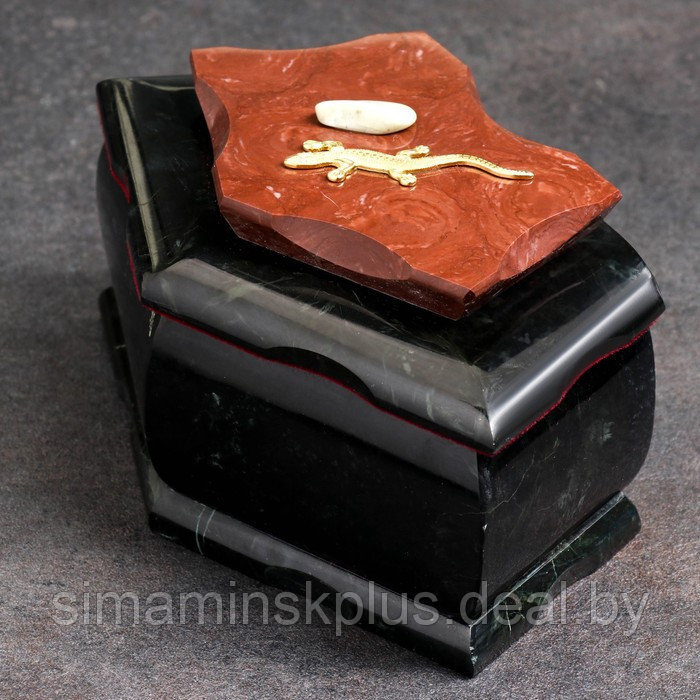 Ларец "Пятигранный" 16х9х8 см, натуральный камень, змеевик - фото 2 - id-p223956932