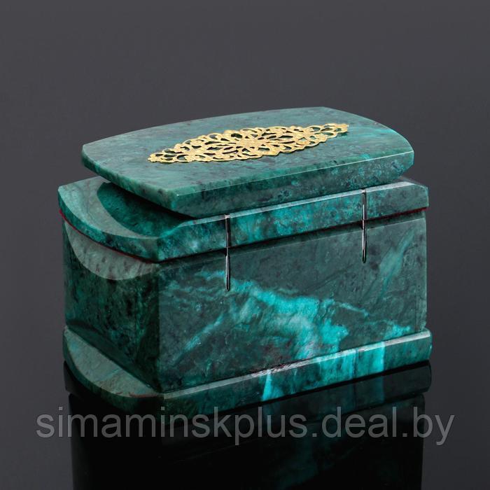 Ларец "Кружева", 12,5х8х8 см, натуральный камень, змеевик - фото 4 - id-p223956933