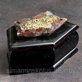 Ларец "Кружевной узор", 16х9х8 см, натуральный камень, змеевик