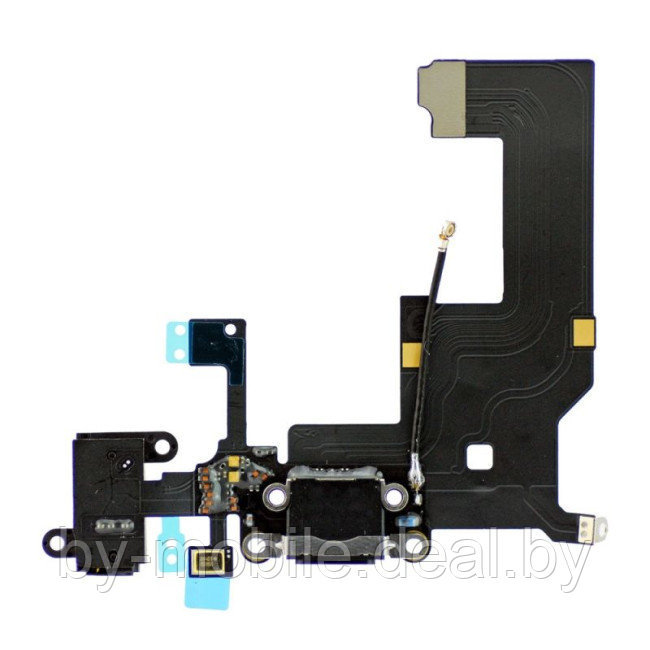 Нижний шлейф зарядки Apple iPhone 5s (черный) - фото 1 - id-p223984532