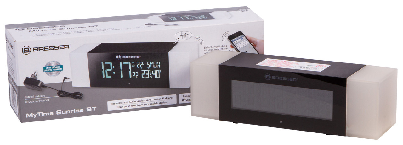 Радио с будильником и термометром Bresser MyTime Sunrise Bluetooth, черное - фото 9 - id-p111722213