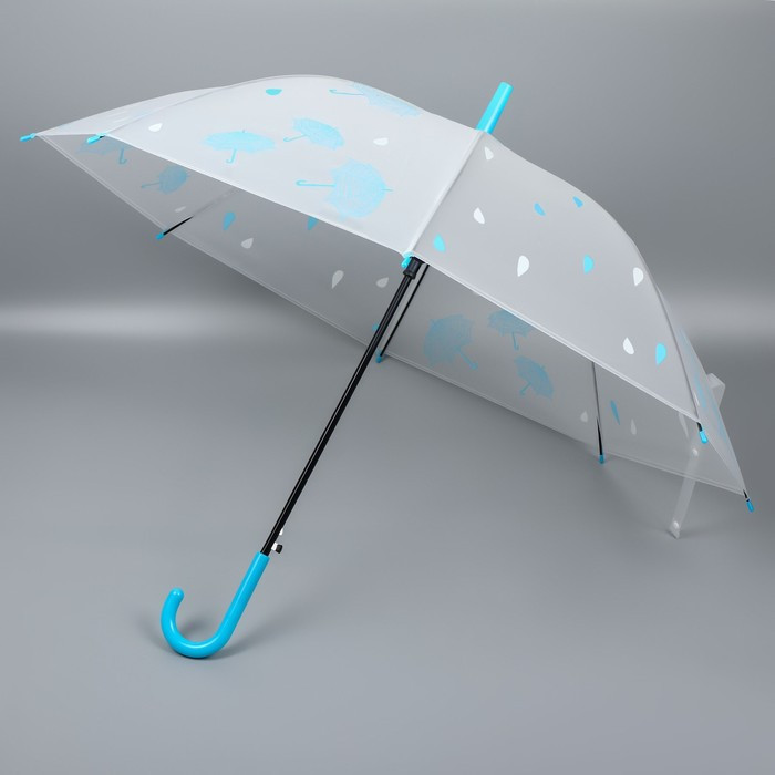 Зонт - трость полуавтоматический «Мелкие зонтики», ПВХ, 8 спиц, R = 45 см, рисунок МИКС - фото 1 - id-p223996877