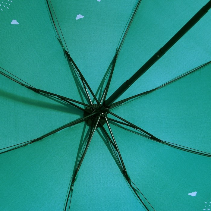 Зонт механический «Цветы», 8 спиц, d=95, цвет бирюзовый - фото 4 - id-p223996885