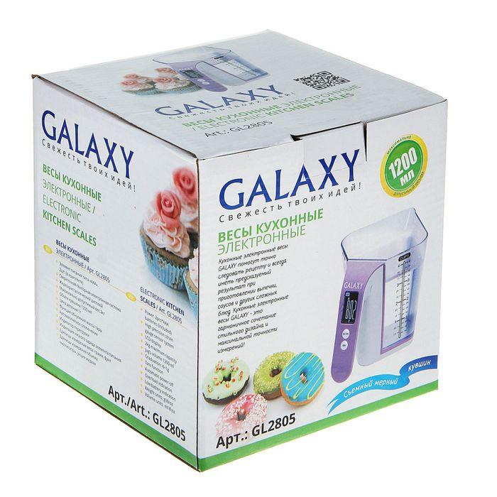 Весы кухонные Galaxy GL 2805, электронные, до 2 кг, LCD-дисплей, фиолетовые - фото 6 - id-p223997695