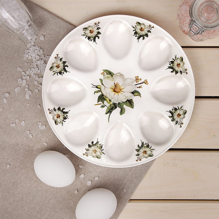 Подставка для яиц Доляна «Цветы шиповника», d=20 см - фото 1 - id-p223997801