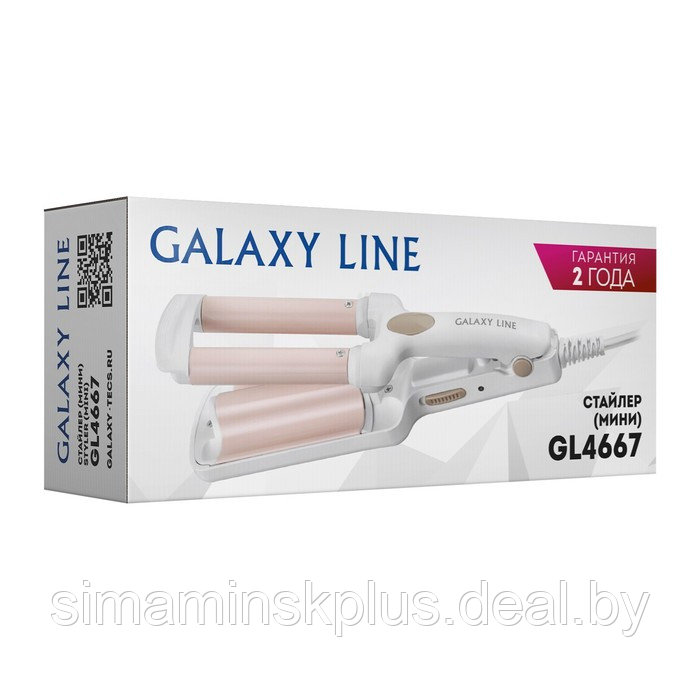 Стайлер Galaxy LINE GL 4667, 40 Вт, керамическое покрытие, d=10 мм, до 180 °C, бело-розовый - фото 8 - id-p223998423