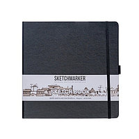 Скетчбук Sketchmarker, 200 х 200 мм, 80 листов, твёрдая обложка из бумвинила, чёрный, блок 140 г/м2