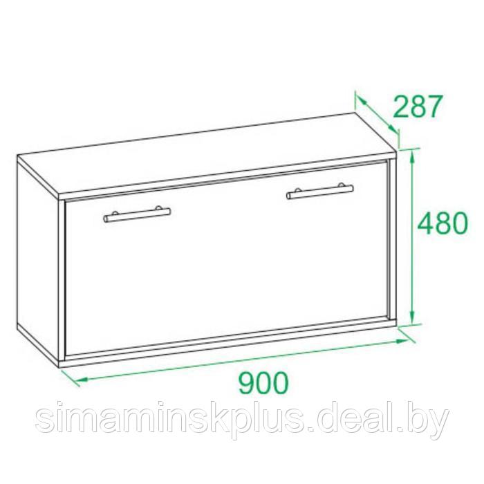Обувница, 900 × 287 × 482 мм, цвет корпус венге/фасад белёный дуб - фото 3 - id-p223998793
