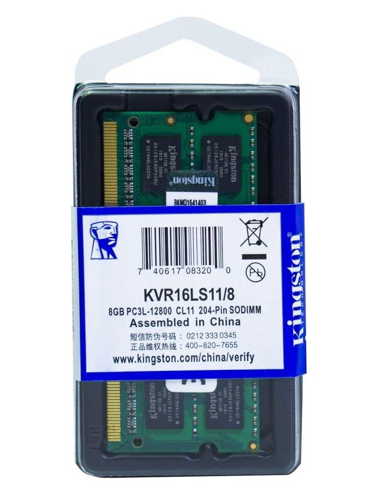 Модуль памяти Kingston SODIMM DDR3L 8Gb 1600 1.35V - фото 1 - id-p223999805