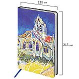 Ежедневник недатированный А5 (138*213 мм), VISTA, Церковь в Овере, 136 л., «Van Gogh», BRAUBERG, фото 4