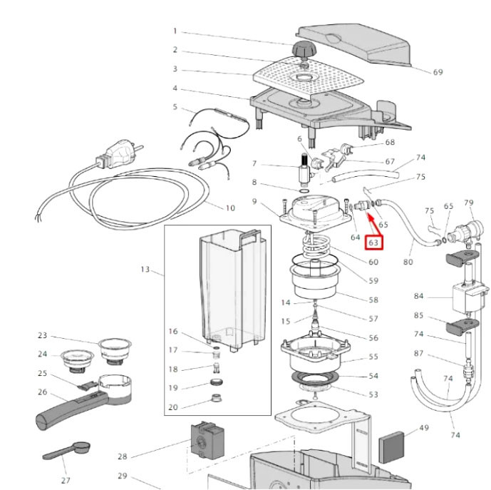 Штуцер клапана для кофеварки Delonghi EC220, EC330 - фото 5 - id-p116091272