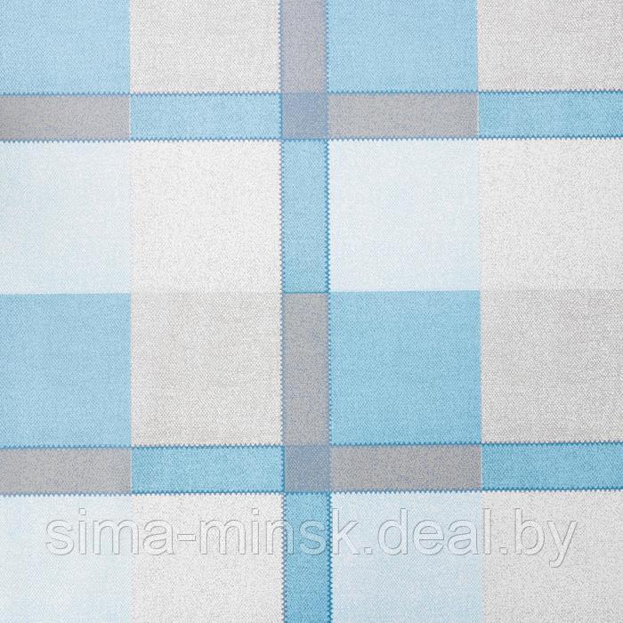 Клеёнка столовая на нетканой основе «Клетка голубая», 1,30×25 м - фото 2 - id-p224003340