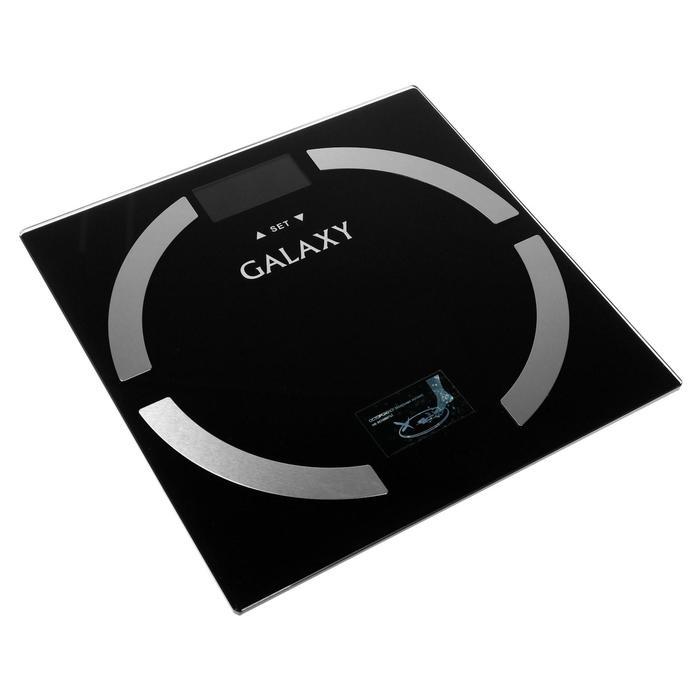 Весы напольные Galaxy GL 4850, диагностические, до 180 кг, 2хAAA, стекло, чёрные - фото 1 - id-p224003918