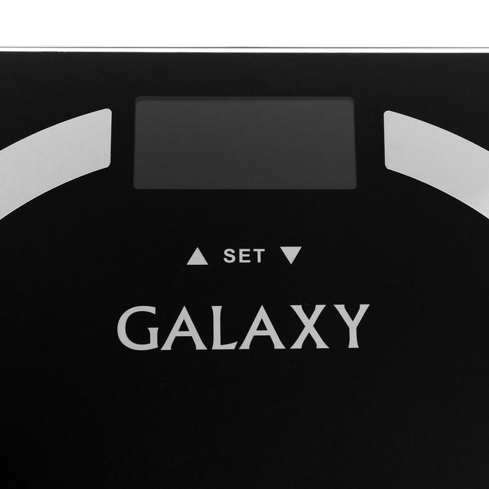 Весы напольные Galaxy GL 4850, диагностические, до 180 кг, 2хAAA, стекло, чёрные - фото 3 - id-p224003918