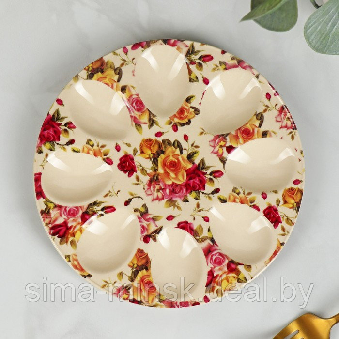 Подставка керамическая для яиц Доляна «Сад роз», d=19,5 см - фото 3 - id-p224003413