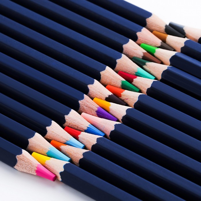 Карандаши художественные 24 цвета, Finenolo, 3.8 мм, шестигранные, в металлическом пенале - фото 6 - id-p224004638