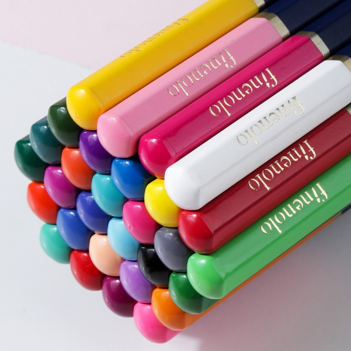Карандаши художественные 24 цвета, Finenolo, 3.8 мм, шестигранные, в металлическом пенале - фото 7 - id-p224004638