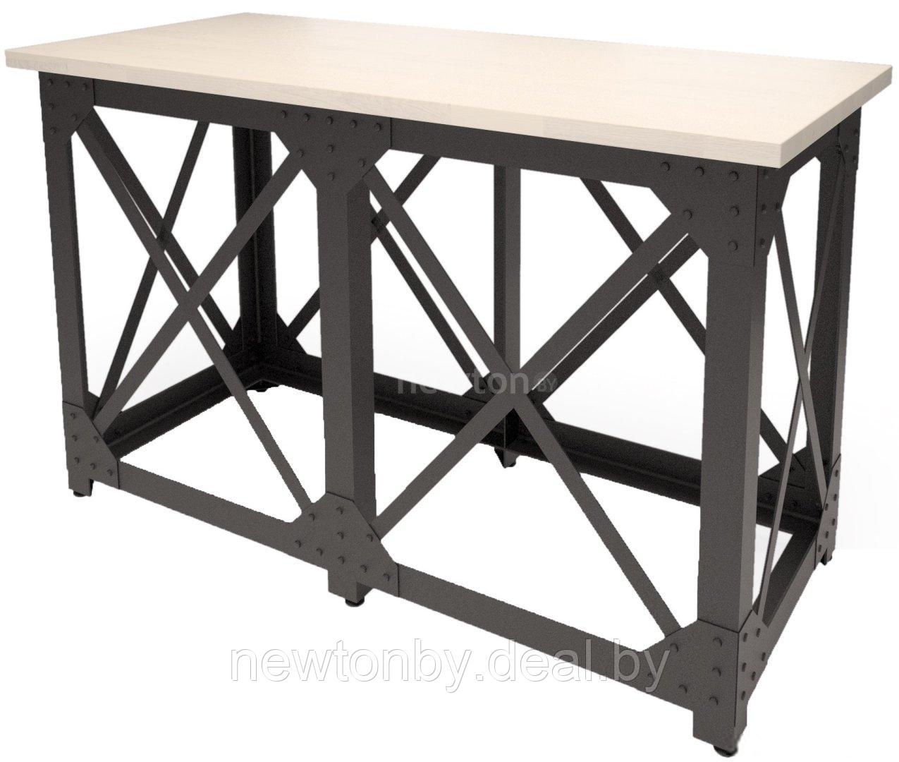 Барный стол Millwood Лофт Нельсон Л 180x80x112 (дуб белый Craft-металл черный) - фото 1 - id-p224005050