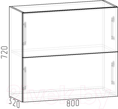 Шкаф навесной для кухни Интермебель Микс Топ ШНС 720-11-800 80см - фото 4 - id-p224006000