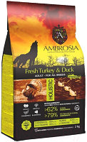 Сухой корм для собак Ambrosia Grain Free для всех пород с индейкой и уткой / U/ATD2