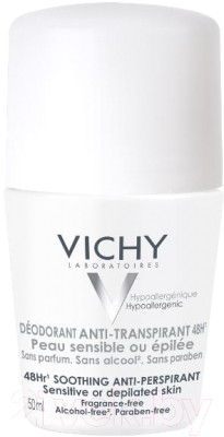 Антиперспирант шариковый Vichy Deodorants для чувствительной кожи 48ч - фото 1 - id-p224006099