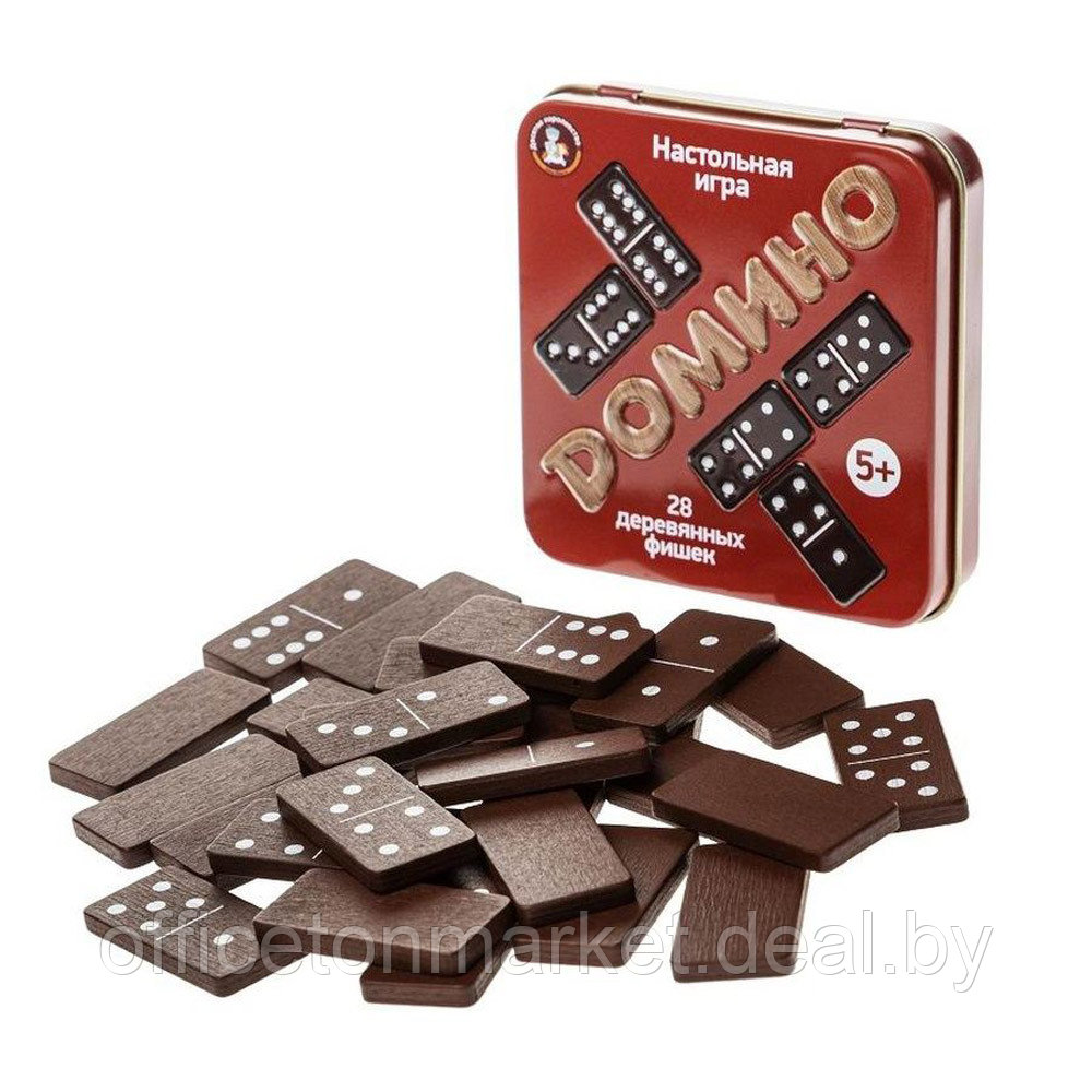 Игра настольная "Домино" в металлической коробке - фото 3 - id-p224008050