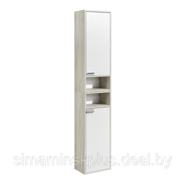 Шкаф-колонна Aquaton «Флай» 1-створчатый, цвет белый, дуб крафт правый - фото 3 - id-p224008730