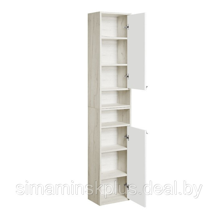 Шкаф-колонна Aquaton «Флай» 1-створчатый, цвет белый, дуб крафт правый - фото 4 - id-p224008730