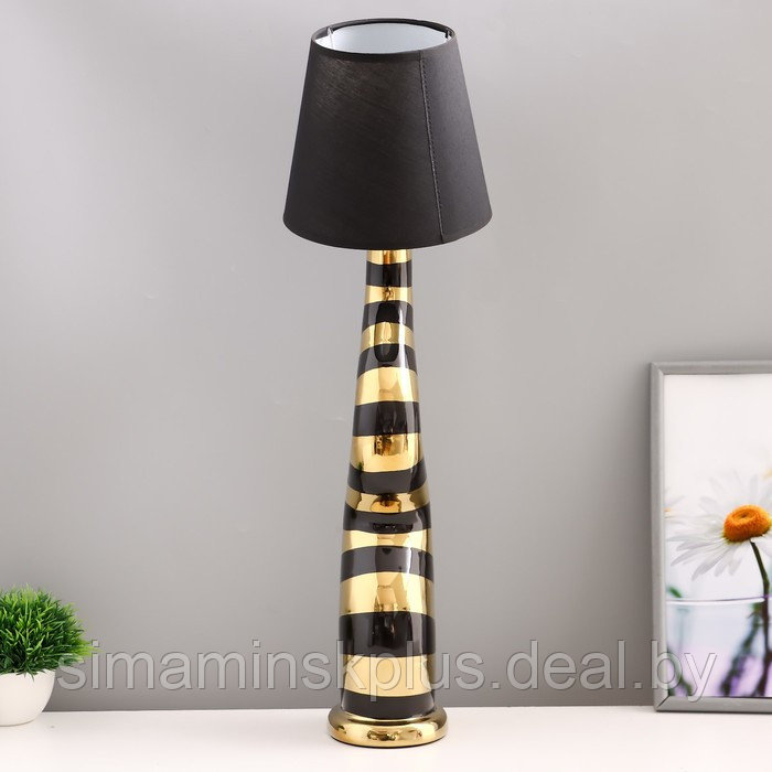 Настольная лампа "Кэмерон" Е27 40Вт черно-золотой 12,5х12,5х49 см RISALUX - фото 3 - id-p224009496