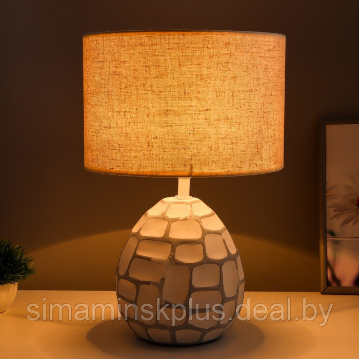 Настольная лампа "Камилла" Е27 40Вт бело-серый 27,5х27,5х42,5 см RISALUX - фото 2 - id-p224009499