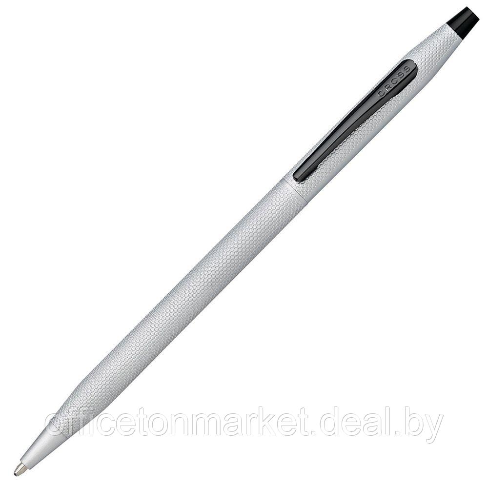 Ручка шариковая автоматическая "Cross Classic Century Brushed Chrome", 0.7 мм, серебристый, черный, стерж.