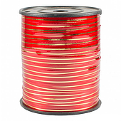 Лента полипропиленовая 0,5 см*250 ярд., красный с золотом