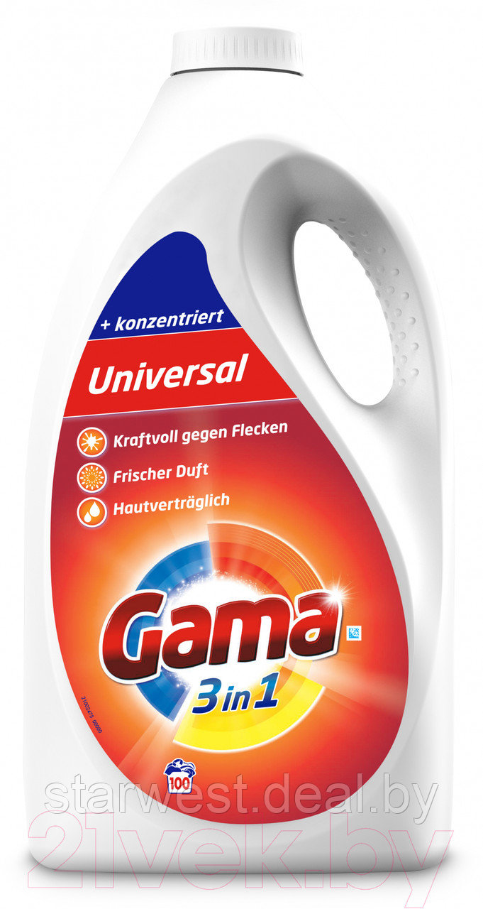 Gama Universal 3-In-1 5 л Порошок жидкий / Гель для стирки белья - фото 1 - id-p223923097