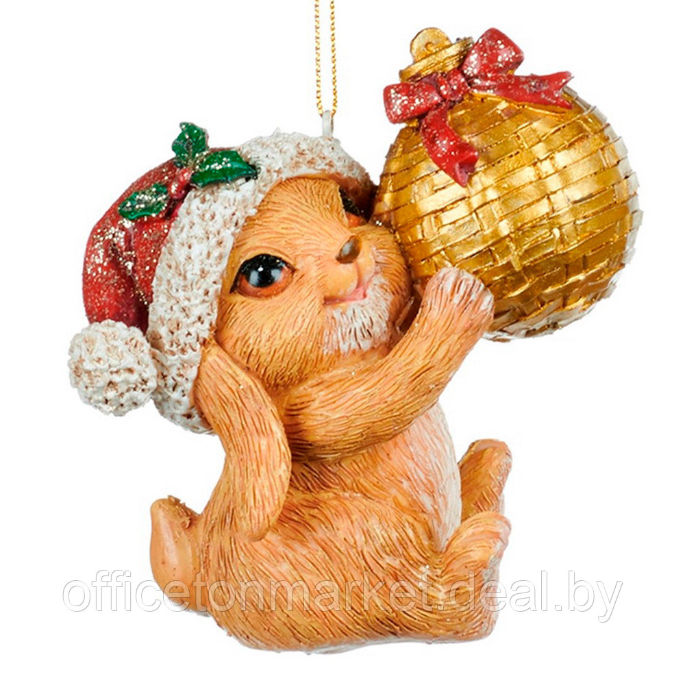 Украшение новогоднее "Заяц с шаром", разноцветный - фото 1 - id-p224007945