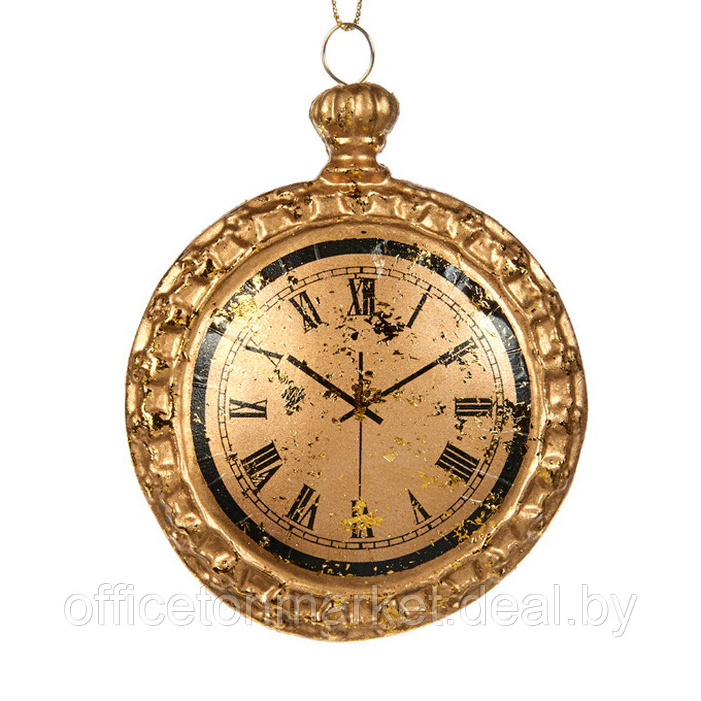 Украшение новогоднее "Часы", золотистый - фото 1 - id-p224007949