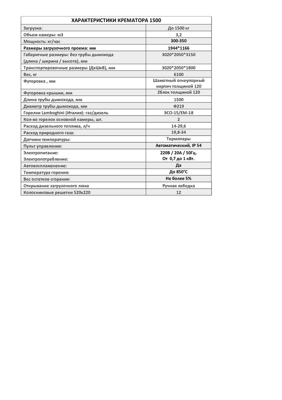 Крематор КР-1500 - фото 2 - id-p224011924