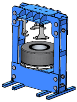 Пресс шиномонтажный для цельнолитых шин погрузчика 120т. (портальный) ПШ120П