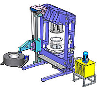 Пресс шиномонтажный для цельнолитых шин погрузчика ПШ150