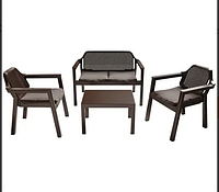 Набор мебели EASY COMFORT (диван, 2 кресла, стол), коричневый