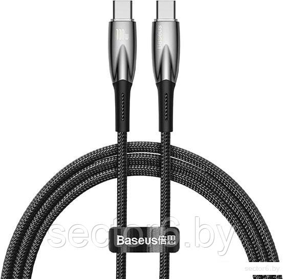 Кабель Baseus Glimmer Series Fast Charging Data Cable USB Type-C - Type-C 100W CADH000801 (2 м, черный) - фото 1 - id-p224012334