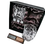 Подарочный набор для виски 2 стакана, подставка с камнями AmiroTrend ABW-311 brown crystal, фото 4