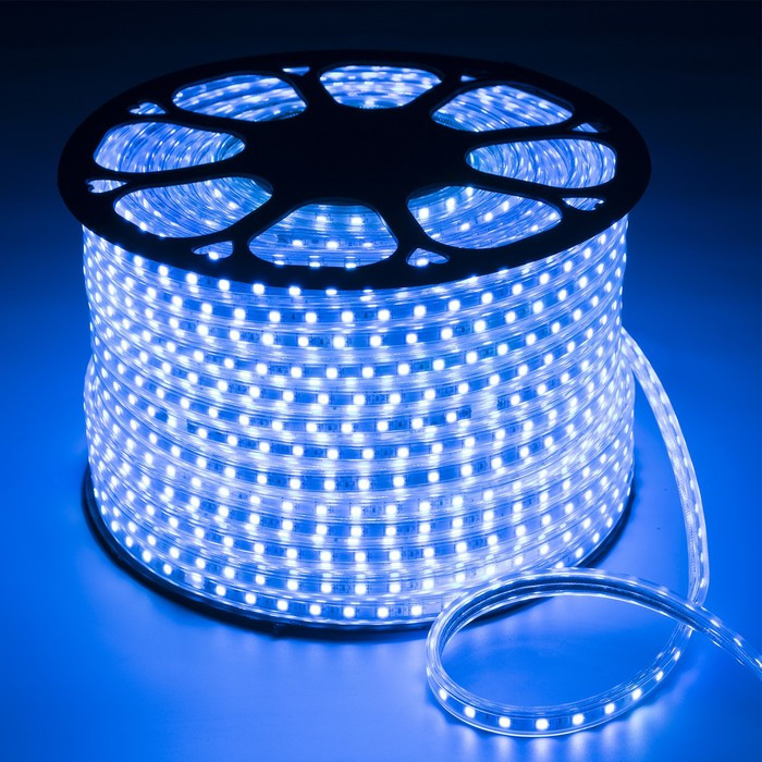 Светодиодная лента Ecola 14 × 7 мм, 100 м, IP68, SMD5050, 60 LED/м, 14.4 Вт/м, 220 В, свечение синее - фото 1 - id-p224015611