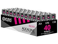 Батарейка 40шт (коробка) AA LR6 1,5V Alkaline LR6A-P40 ФАZА Alkaline Pack-40 (40 батареек в коробке (20 спаек