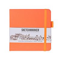 Скетчбук "Sketchmarker", 12x12 см, 140 г/м2, 80 листов, неоновый коралл